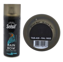 TAB-428   Selsil Raınbow Akrilik Sprey Boya 400ml - Siyah Mat