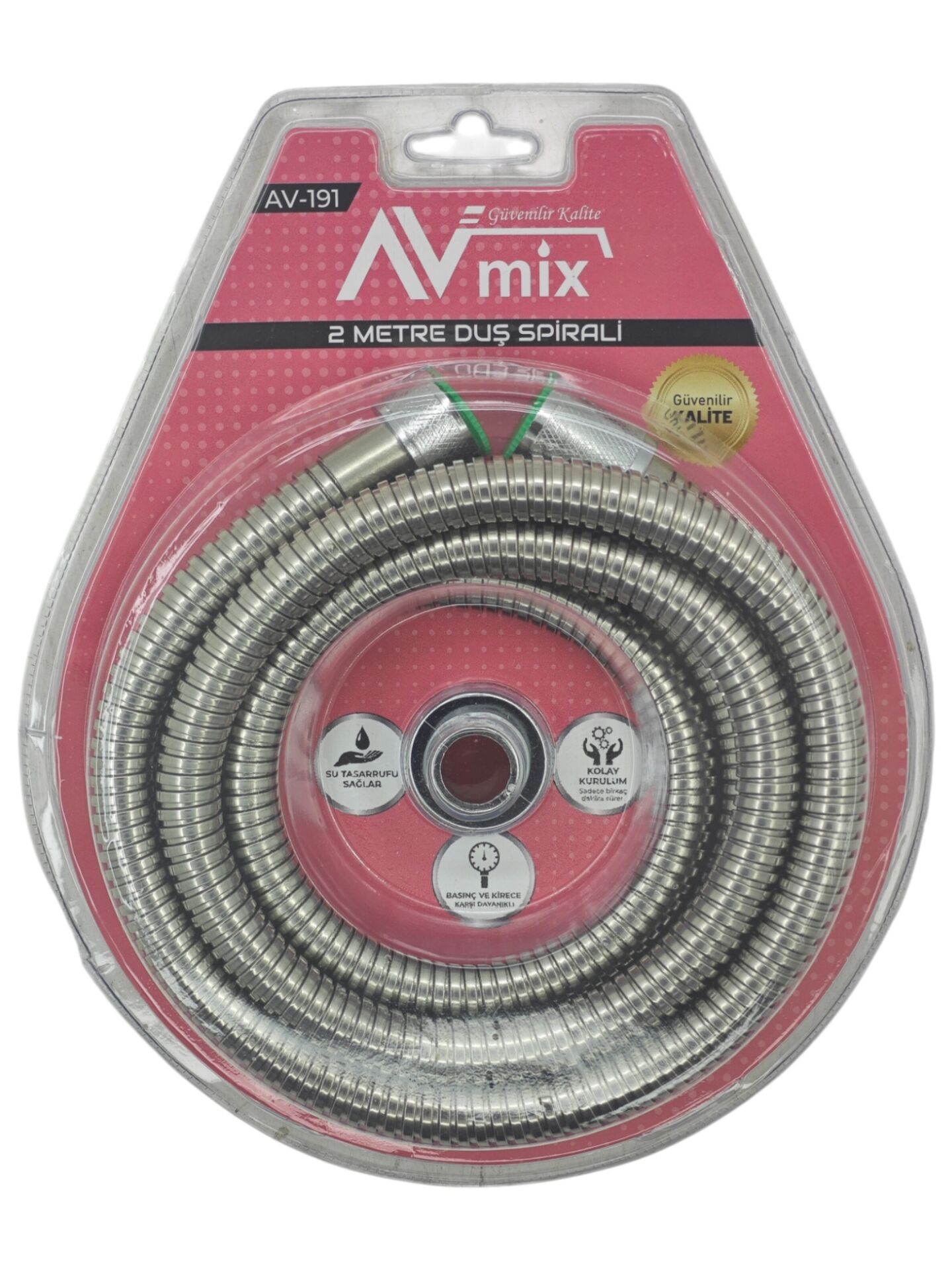 AV-191   Avmix Spralli Krom Duş Hortumu 2m
