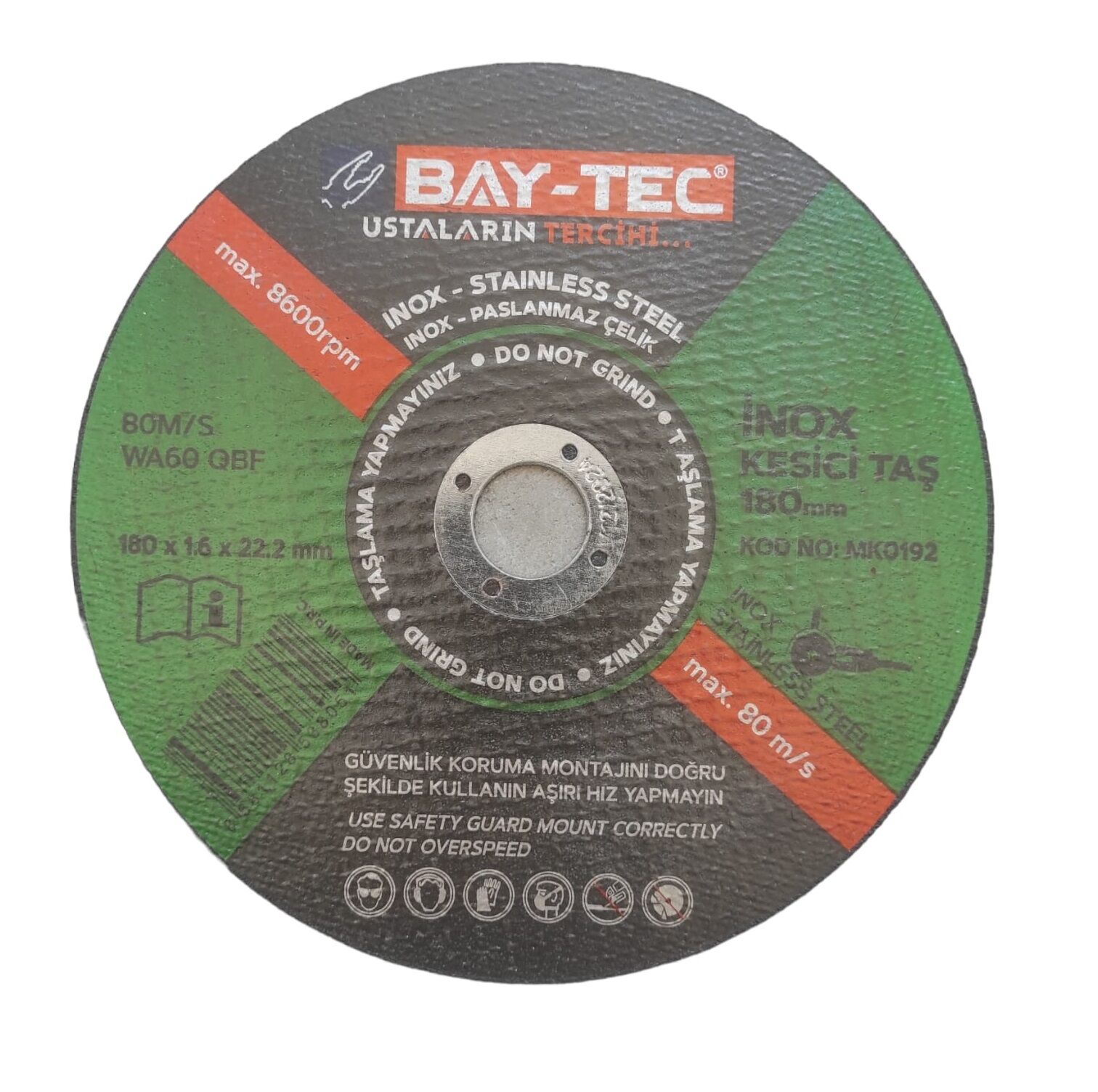 Mk0192   Bay-Tec İnox Kesici Taş 180*1.6*22Mm