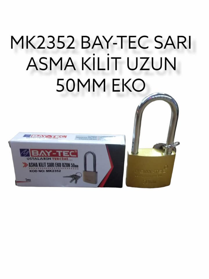 Mk2352   Bay-Tec Uzun Sarı Asma Kilit 50Mm - Eko