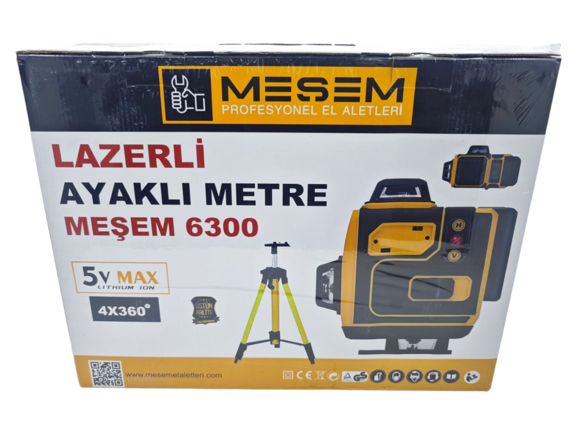 M-6300   Meşem Dl-12 16 Köşeli Lazer 4.2V 5Ah - Tripot Ayaklı