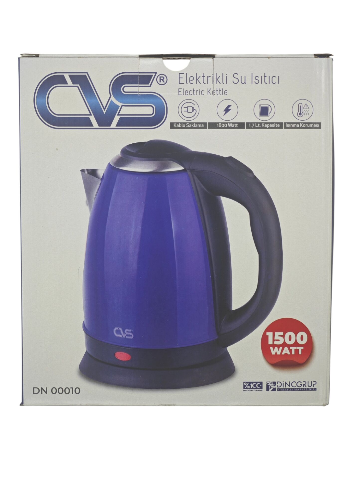 DN 00010   CVS 1500W Elektrikli Su Isıtıcı 1.7lt - Ketil