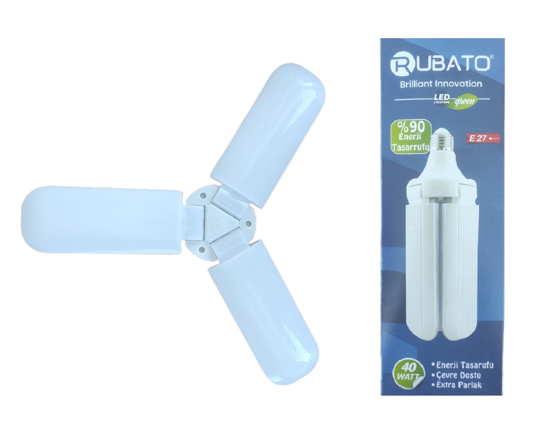 RBT-4040   Rubato E-27 40W 3 Kanatlı Led Ampul