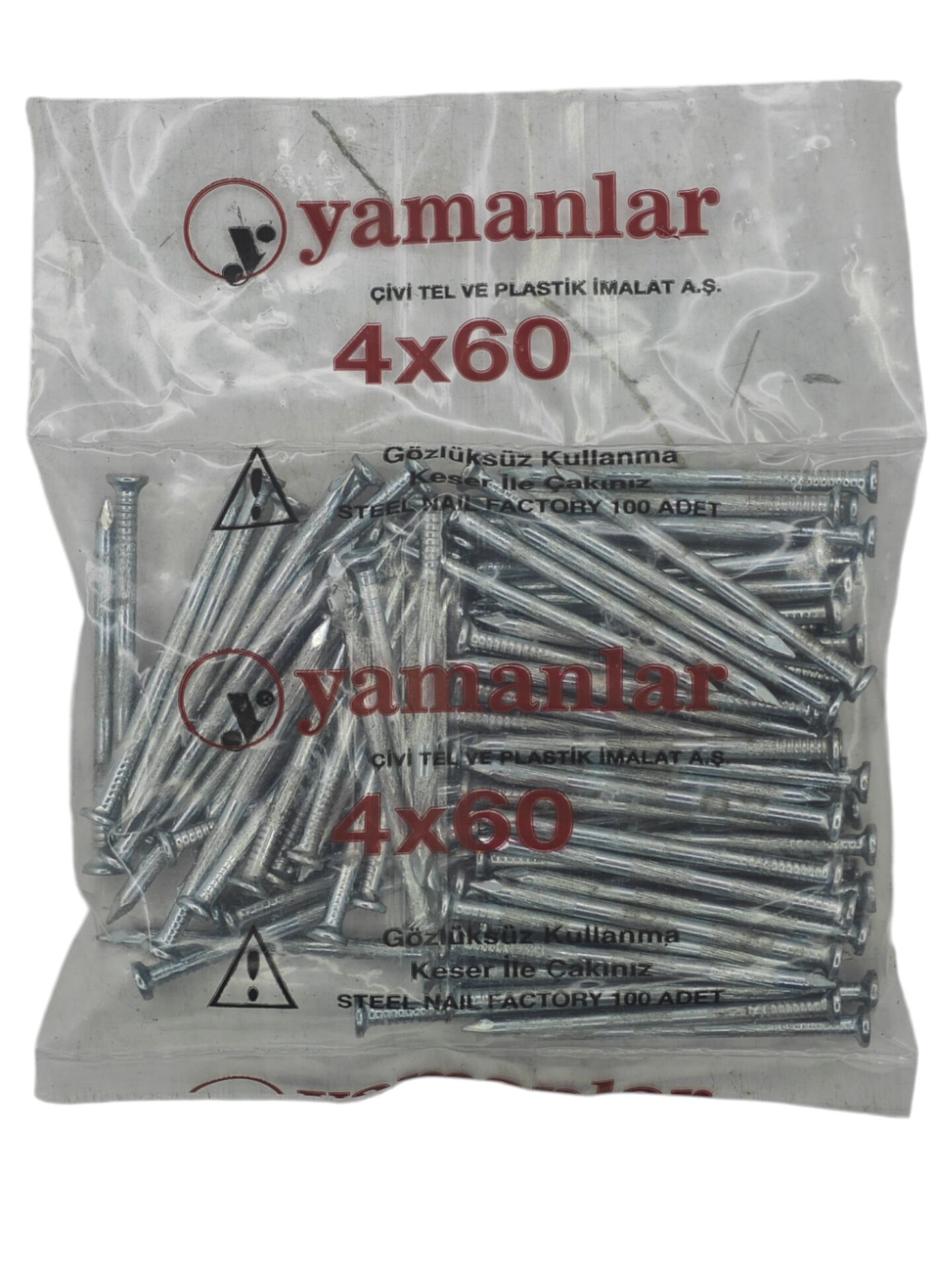 07245   Yamanlar Kanallı Çelik Beton Çivisi 4*60