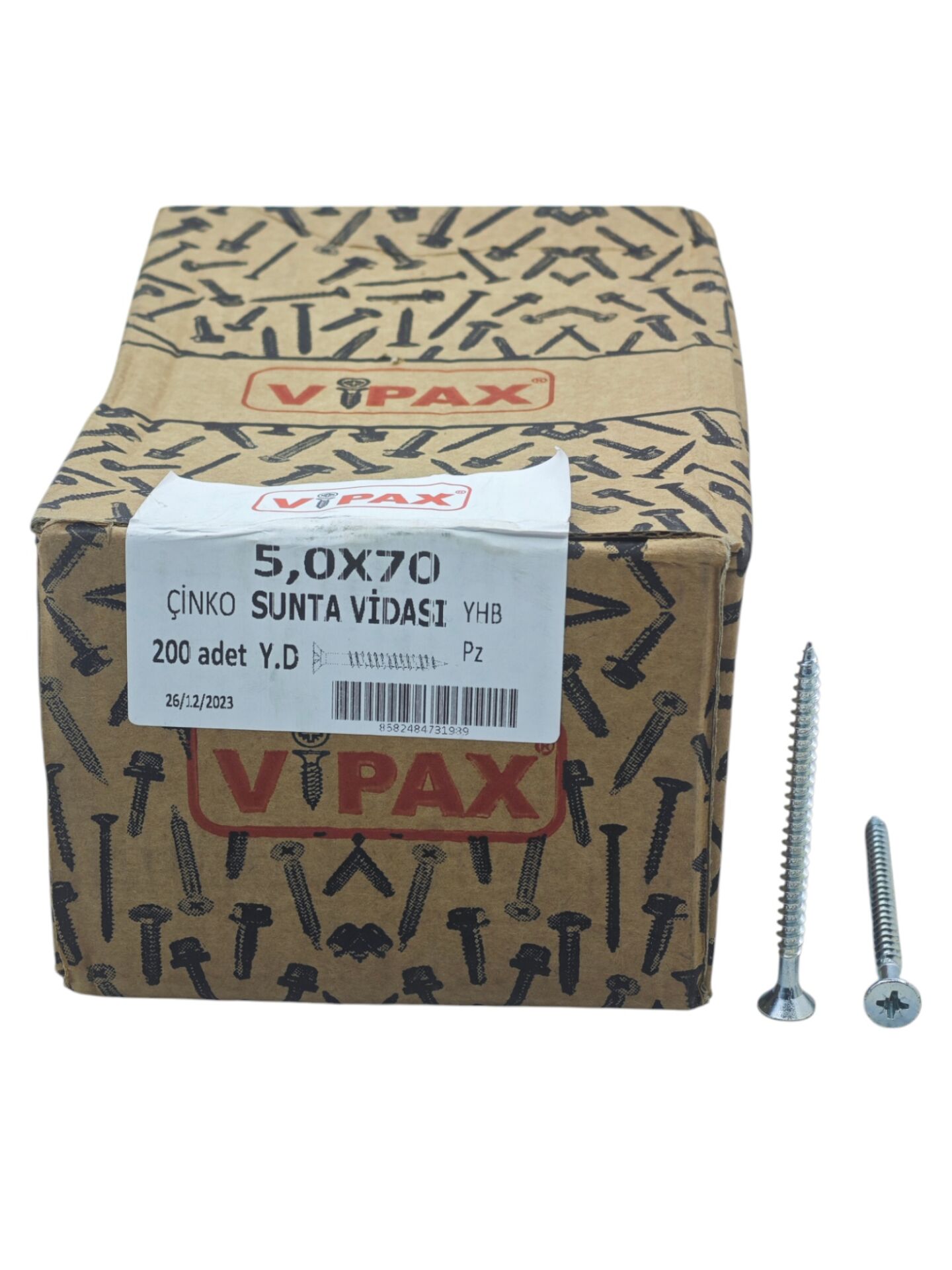 5070   Vipax 5*70mm YBH Çinko Sunta Vidası 200lü