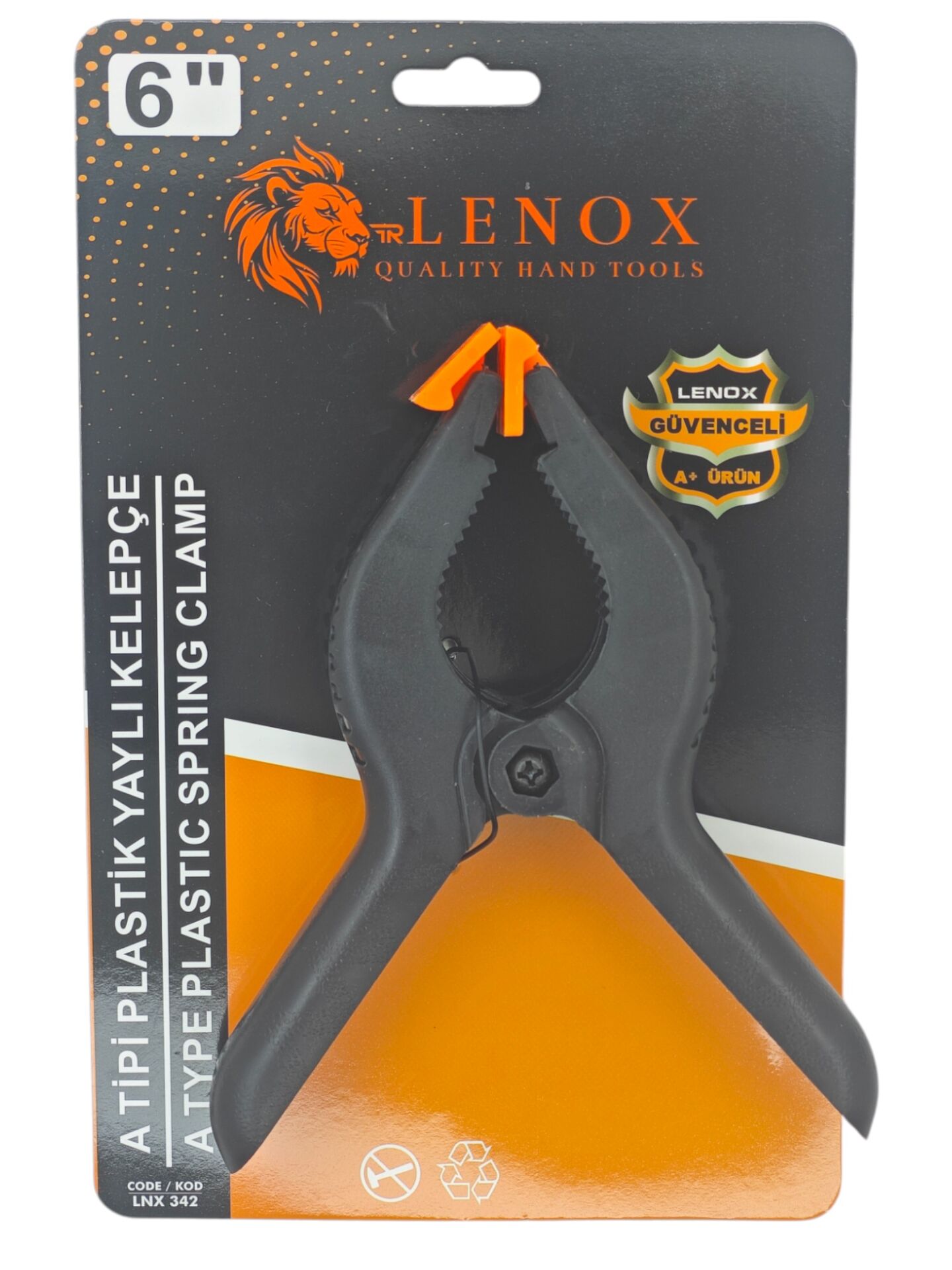 LNX 342   Lenox A Tipi Plastik Yaylı Kelepçe 6''
