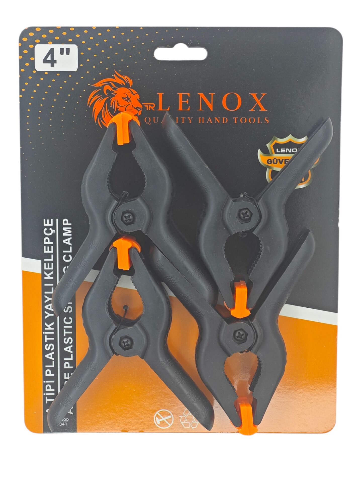 LNX 341   Lenox A Tipi Plastik Yaylı Kelepçe 4'' 4lü