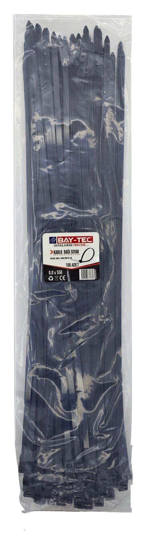 Mk1813-8   Bay-Tec Kablo Bağı 100Lü 8*550Mm - Siyah