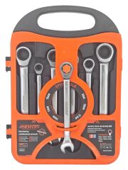 06670   Afixs Tools Düz Cırcır Anahtar Seti 7prç - 8-19mm