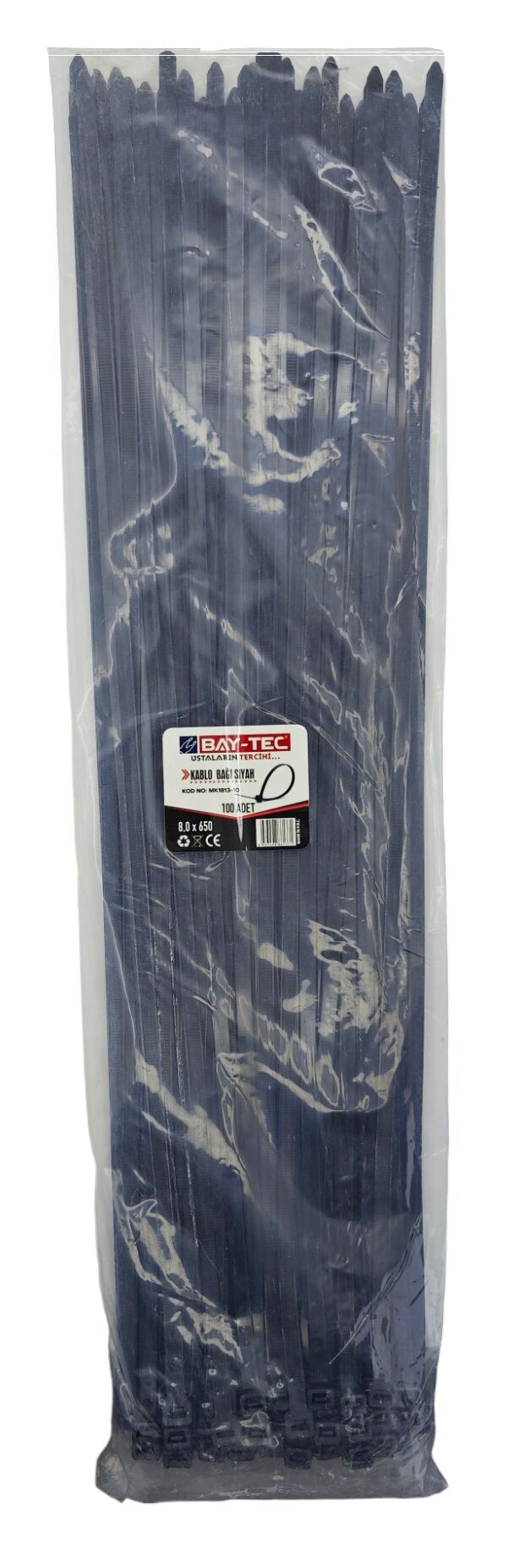 Mk1813-10   Bay-Tec Kablo Bağı 100Lü 8*650Mm - Siyah