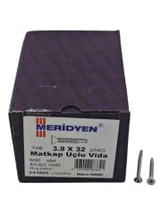 3932   Meridyen 3,9*32 YHB Matkap Uçlu Vida 500lü