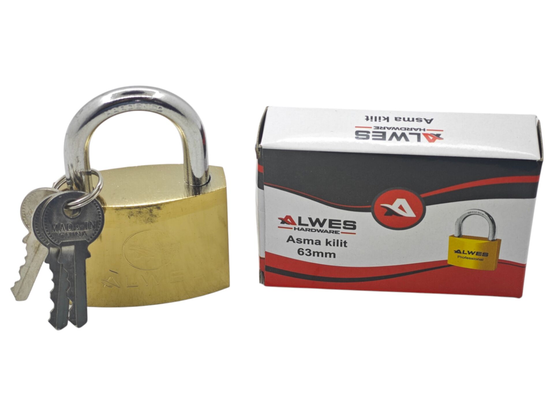 AL-2626   Alwes Sarı Asma Kilit 63mm