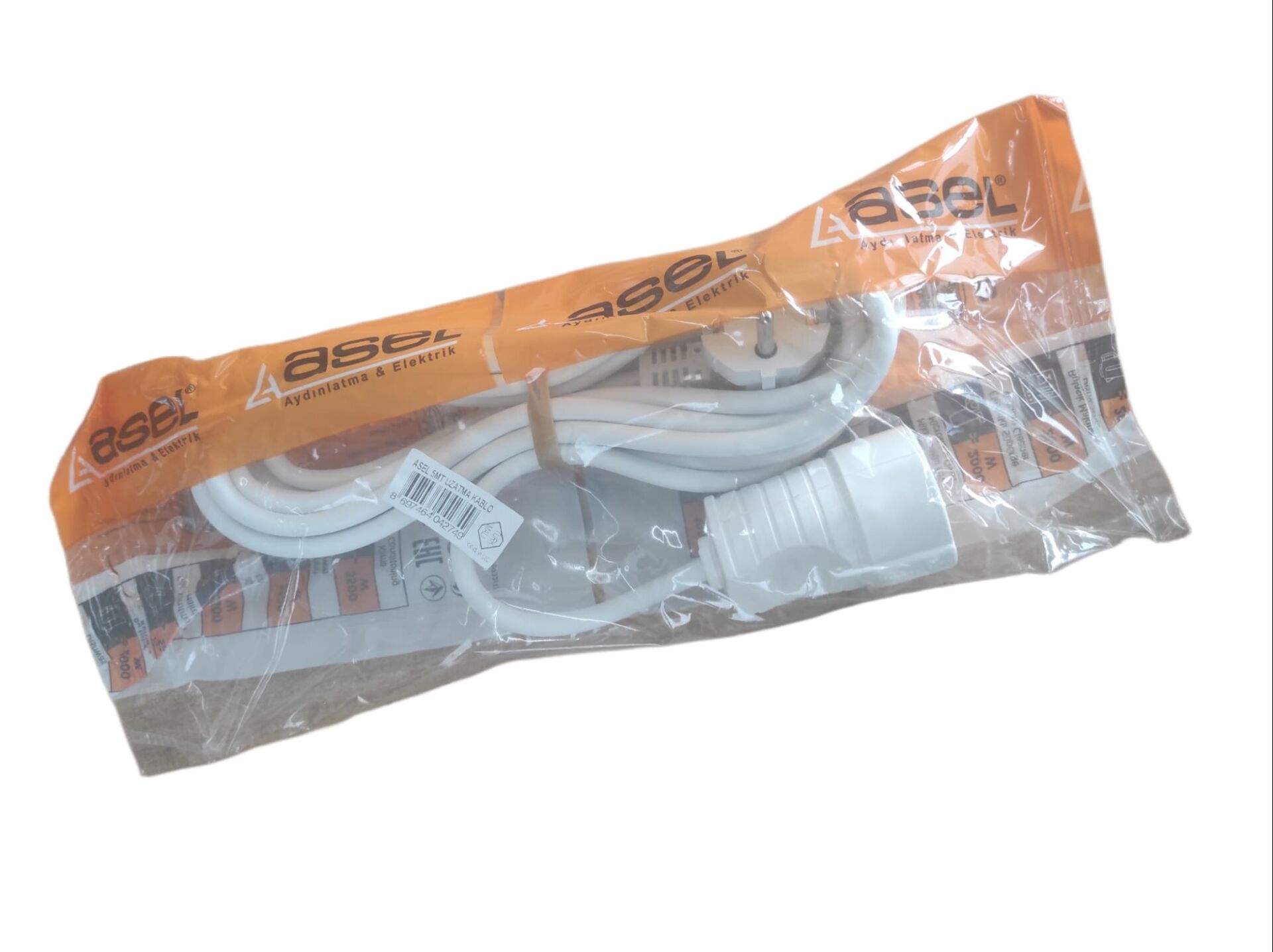 ASL-4274   Asel Ara Kablo Tekli Priz 5M
