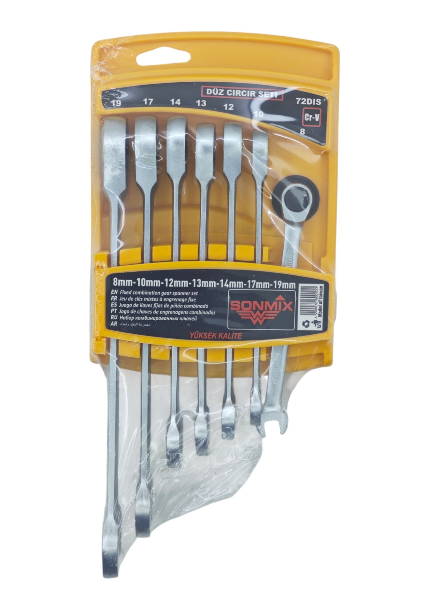 0010   Sonmix Düz Cırcır Anahtar Seti 7prç -8-19mm