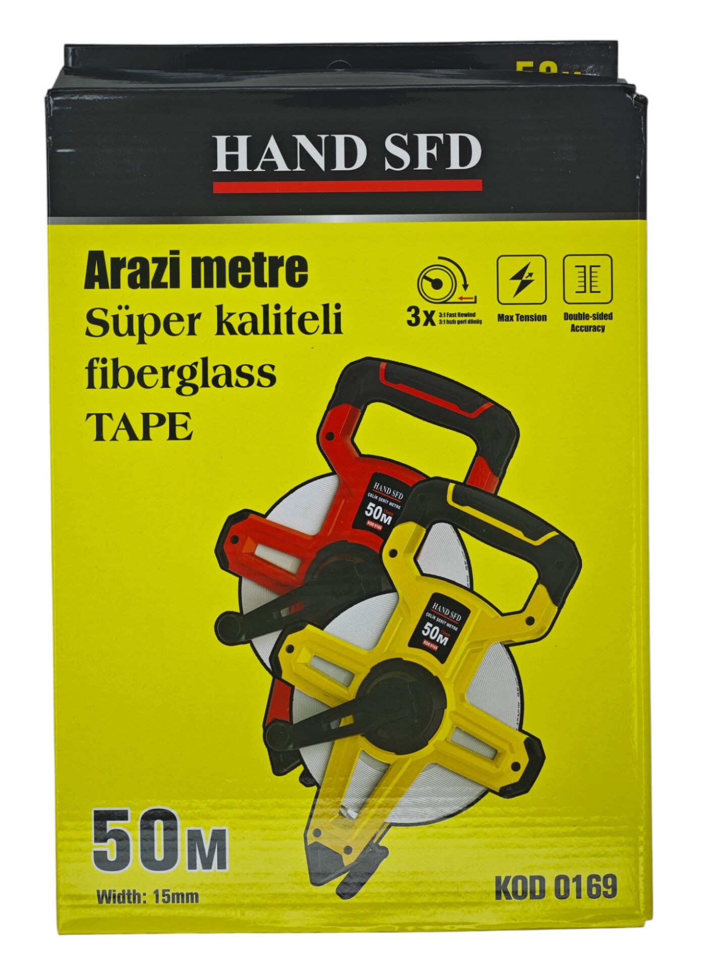 0169   Hand SFD Fiberglas Arazi Şerit Metresi 50m
