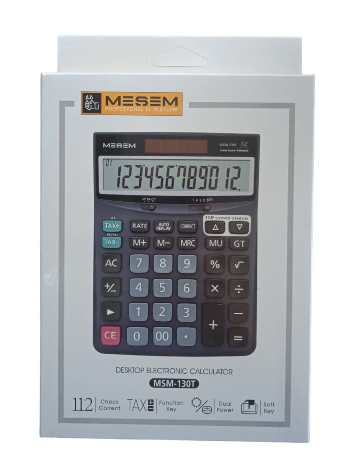 Msm-130T   Meşem 12 Haneli Hesap Makinesi - Büyük