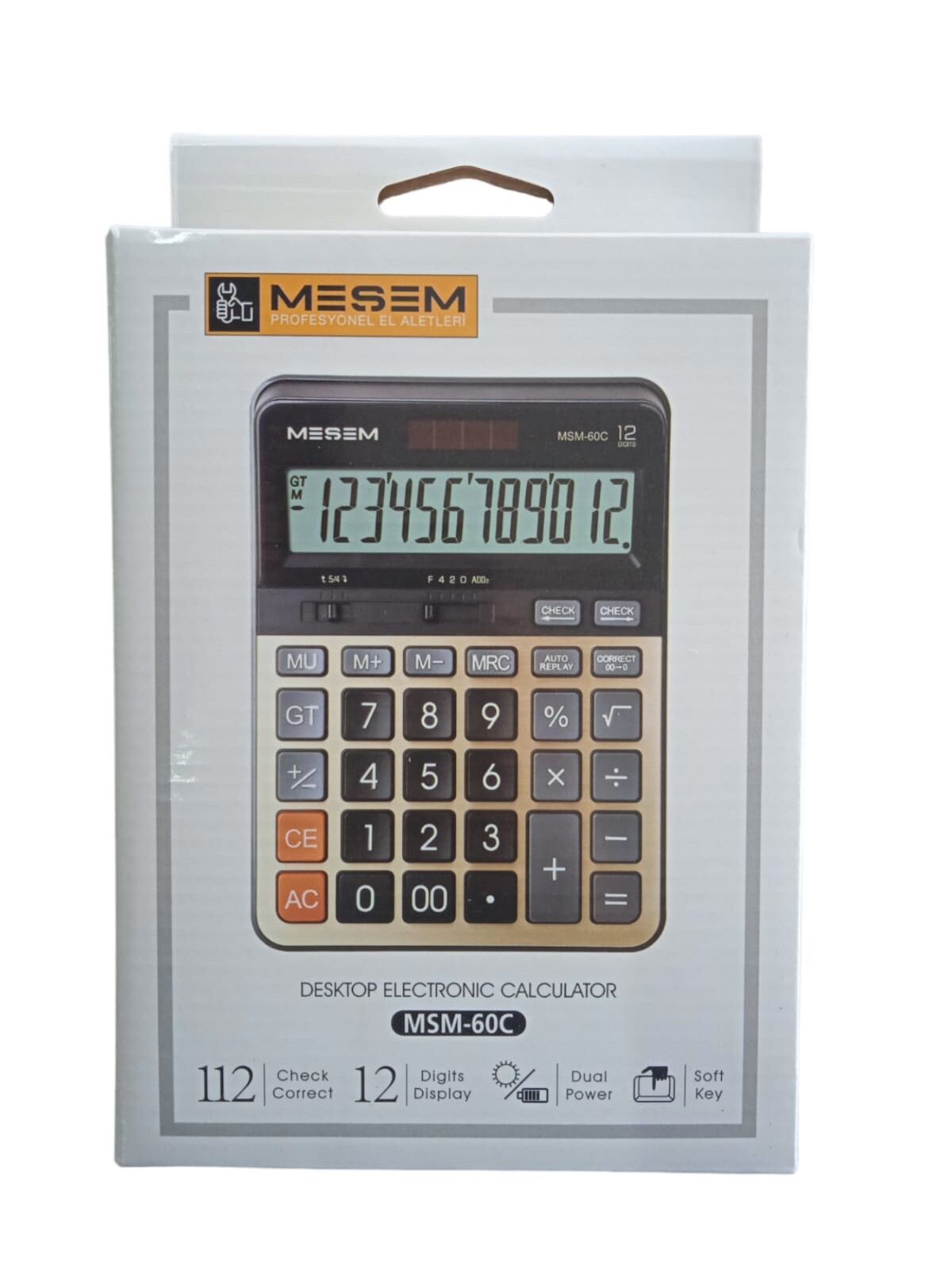 Msm-60C   Meşem 12 Haneli Hesap Makinesi - Büyük