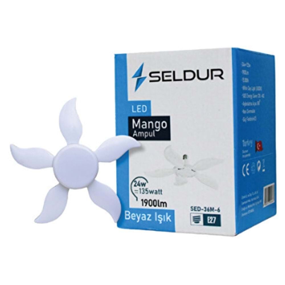 SED-36M-6   Seldur E27-24W Kanatlı Mango Ampul