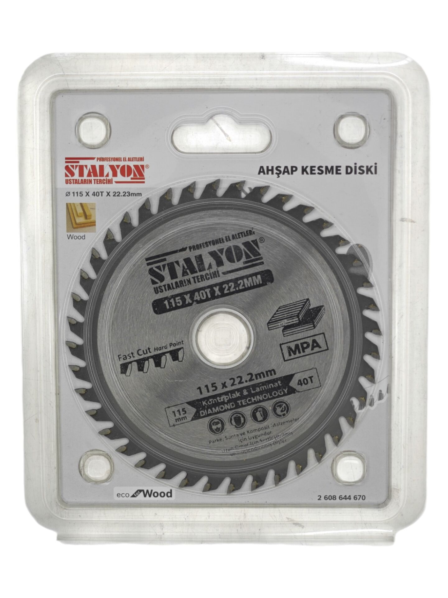 KD001   Stalyon Elmaslı Ahşap Kesme Diski 115*40T*22.2mm