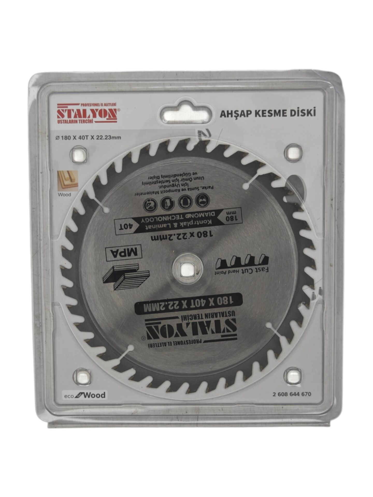 KD003   Stalyon Elmaslı Ahşap Kesme Diski 180*40T*22.2mm