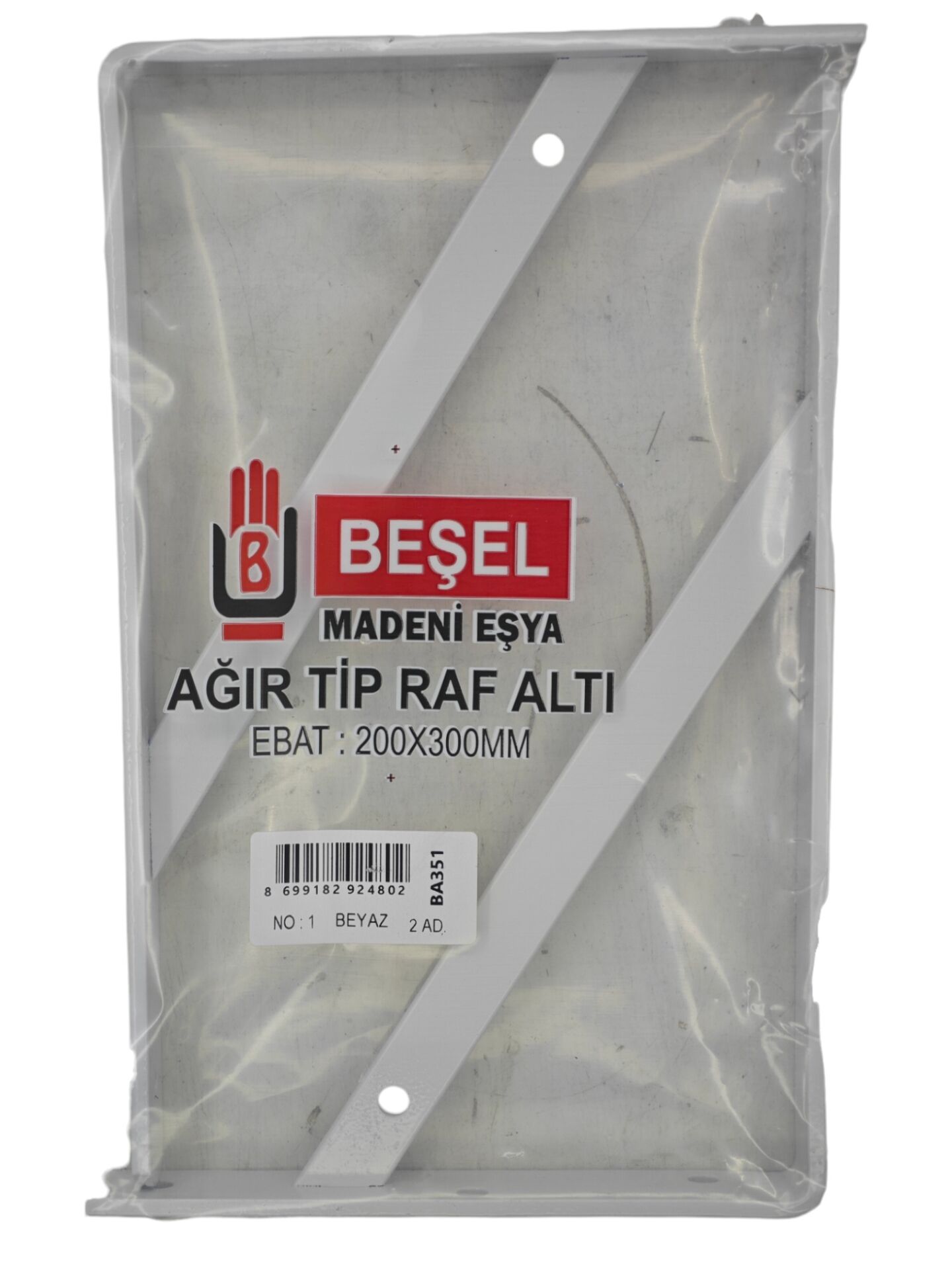 BA351   Beşel Ağır Tip RAf Altı Ayak 20*30cm 2li - Beyaz