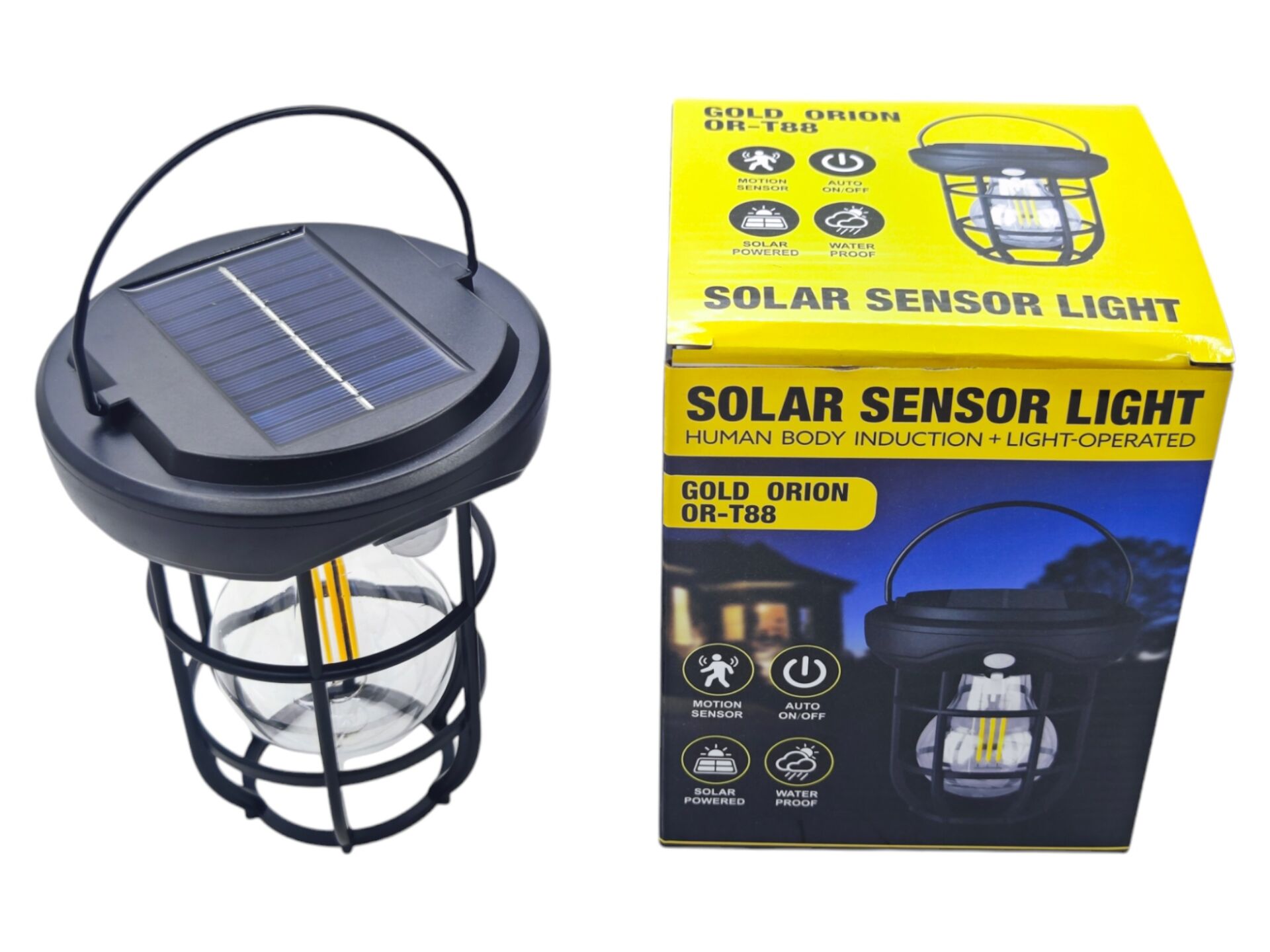 OR-T88   Gold Orion Solar Şarjlı Askılı Aplik - Hareket Sensörlü