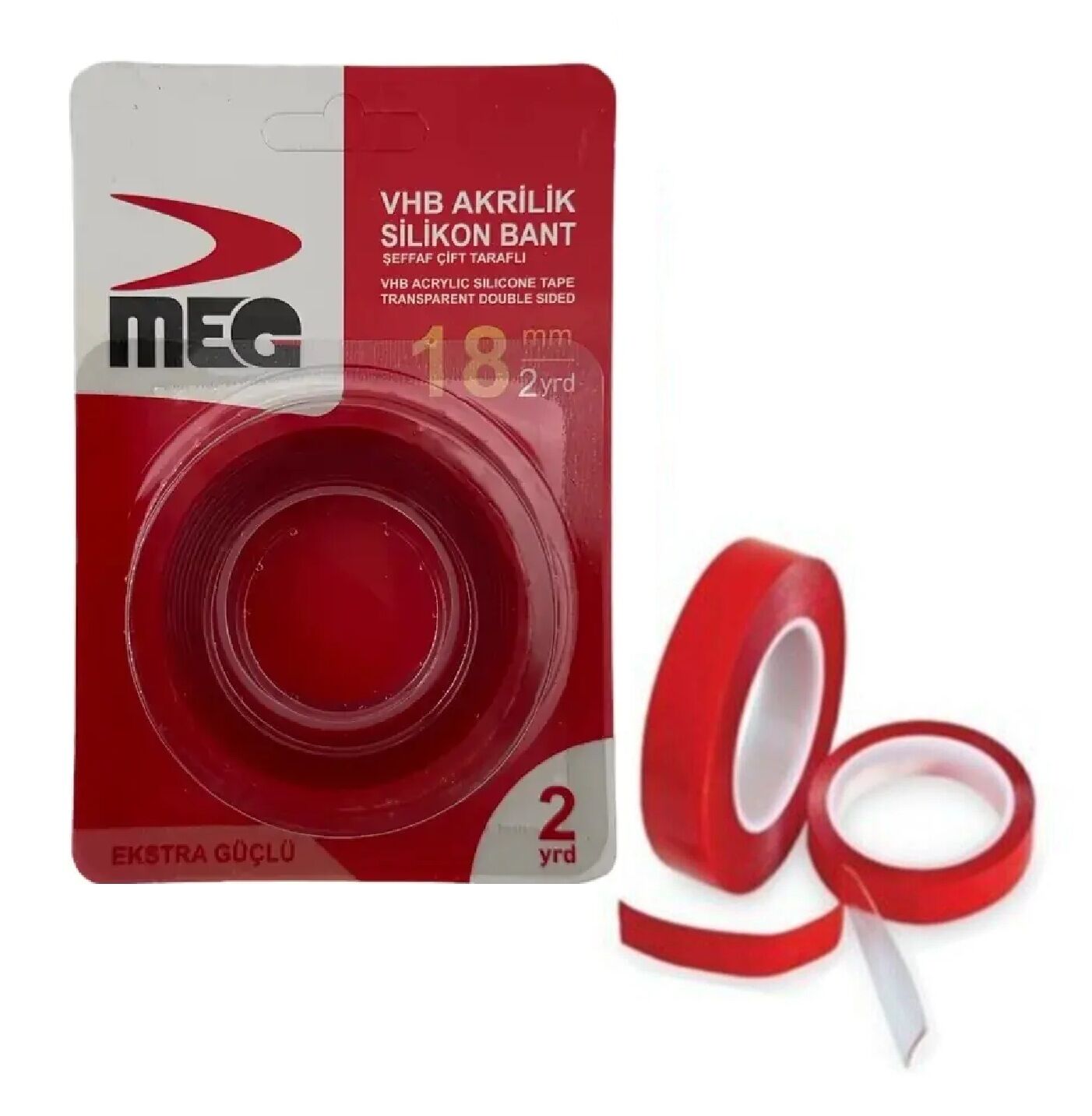 5219   Meg VHB Akrilik Silikon Bant 18mm 2yrd