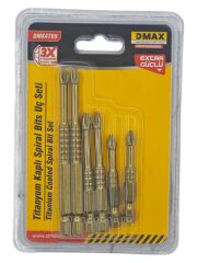 DMX4769   Dmax Titanyum Kaplı Spral Bits Uç Seti 6prç