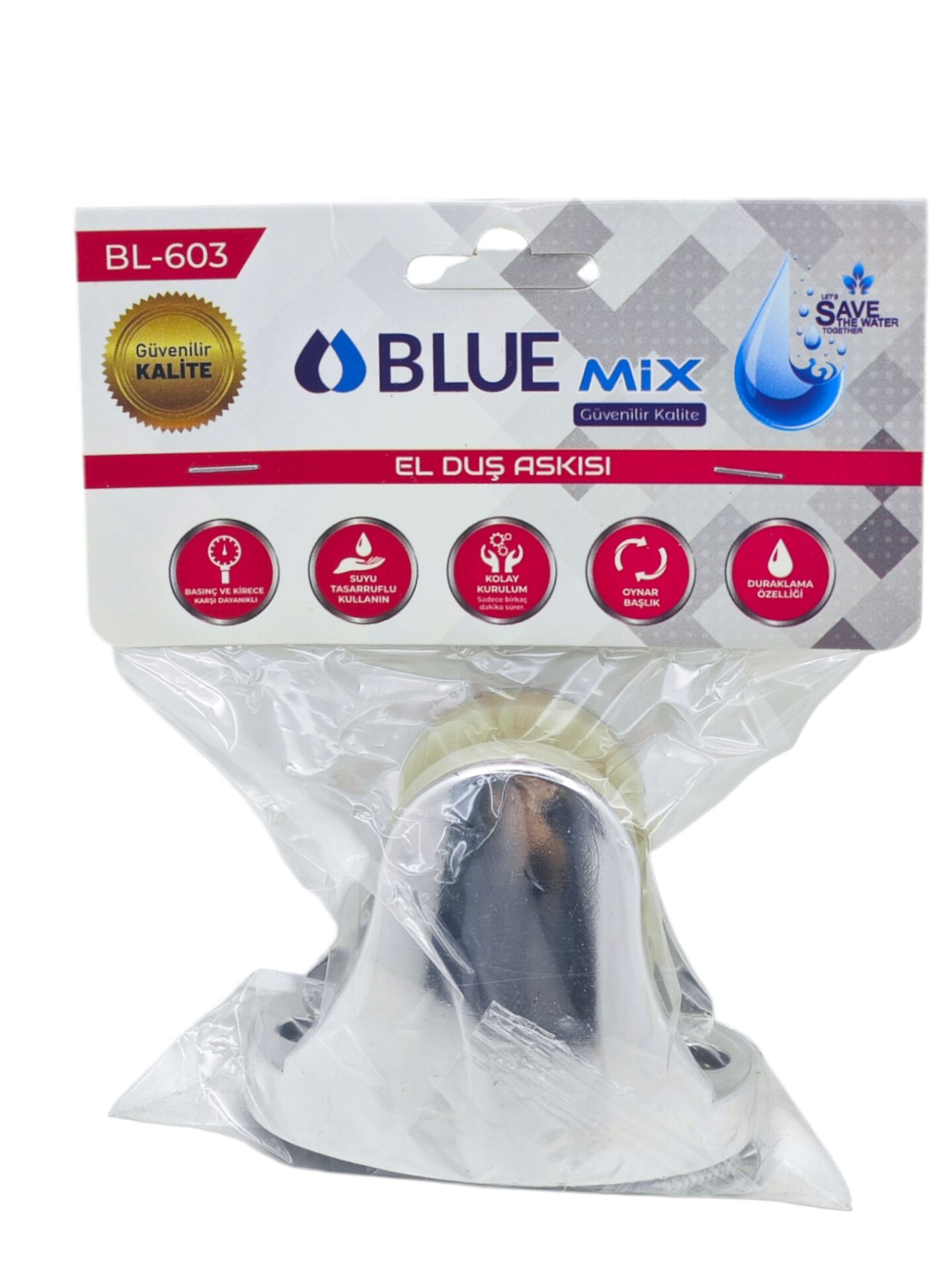 BL-603   Bluemix El Duş Askısı - Krom Kaplı