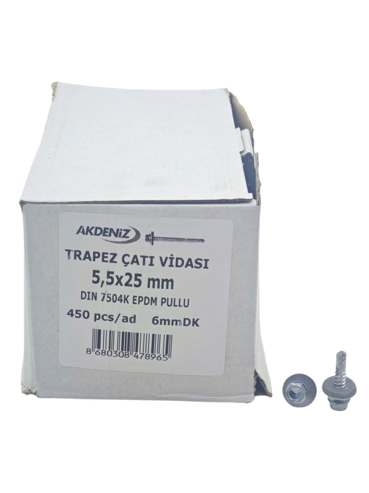 5525  akdeniz 5.5*25 Matkap Uçlu Trapez Çatı Vıda 450li