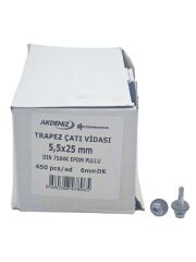 5525  akdeniz 5.5*25 Matkap Uçlu Trapez Çatı Vıda 450li