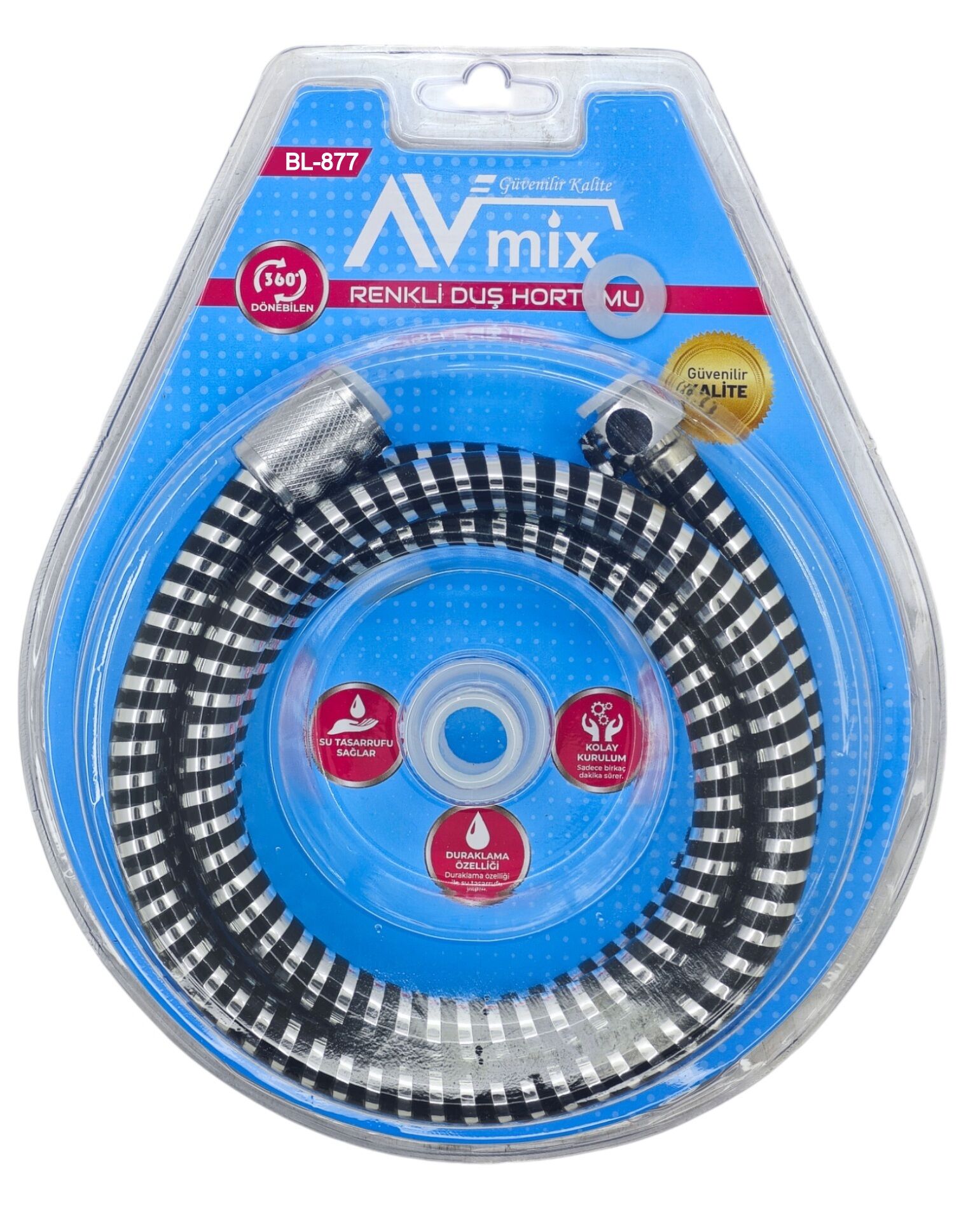 BL-877   Bluemix Nikelajlı Zebra Duş Hortumu