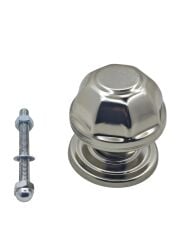 05184   Venax Sekizgen Kapı Topuzu/Babası - Nikel Saten