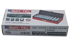 MK2710   Bay-Tec 3/8 Uzun Lokma Takımı 10prç