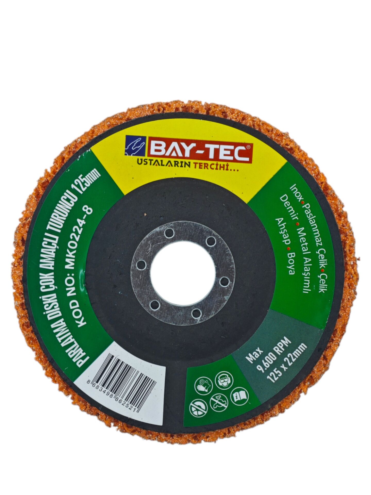 MK0224-8   Bay-Tec Çok Amaçlı Parlatıcı Disk 125mm - Turuncu