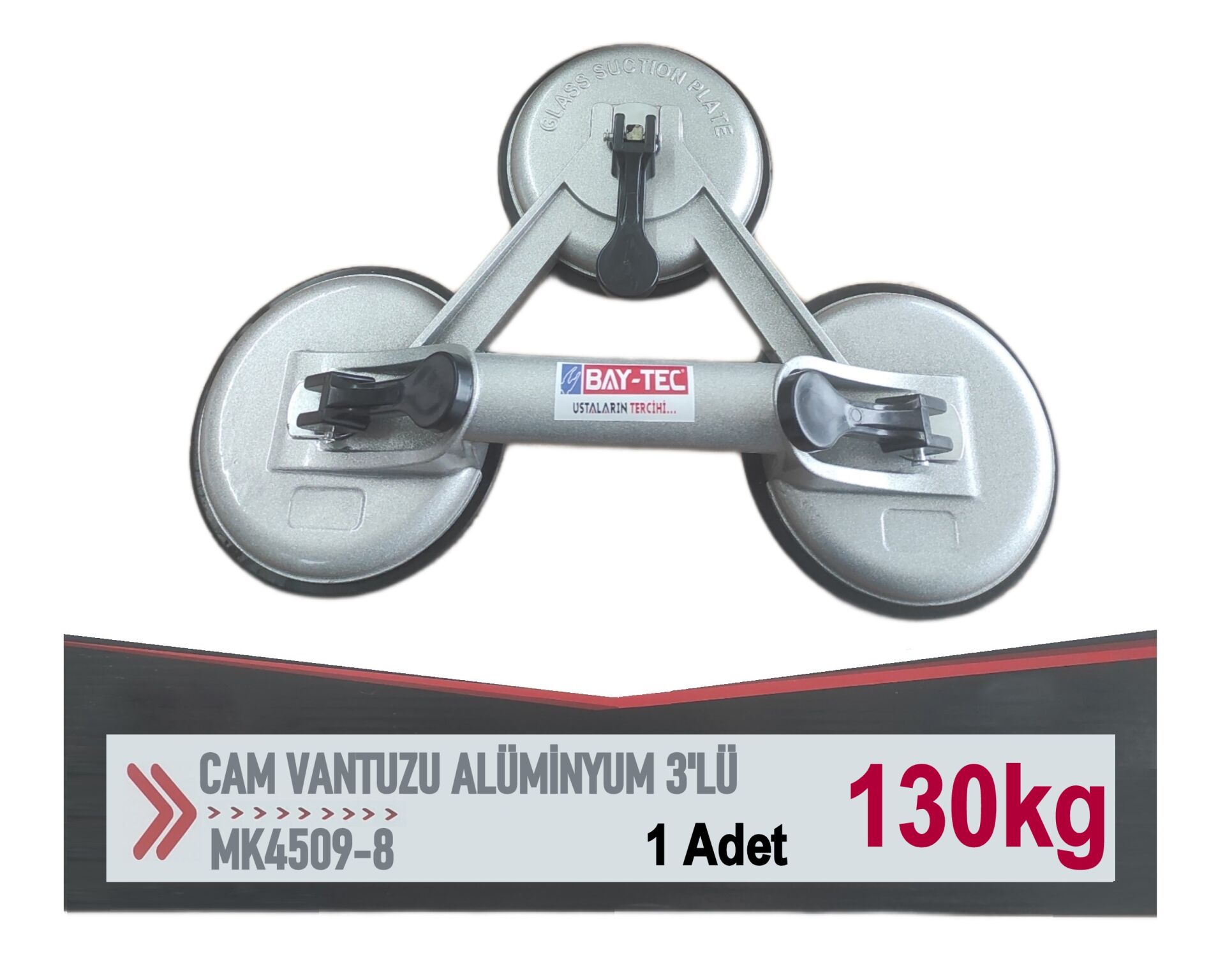 Mk4509-8   Bay-Tec Cam Vantuzu 3Lü - Alüminyum