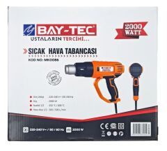 Mk0086   Bay-Tec Hg12 Sıcak Hava Tabancası 2000W