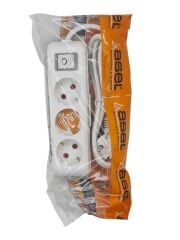 ASL-200 0206   Asel Ara Kablo Grup Priz 3lü 2m - Anahtarlı