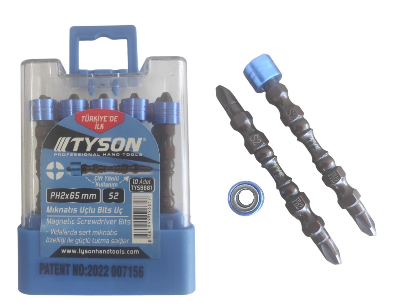 Ty9681   Tyson Mıknatıslı Bits Uç Ph2 65Mm 10Lu - Çift Taraflı