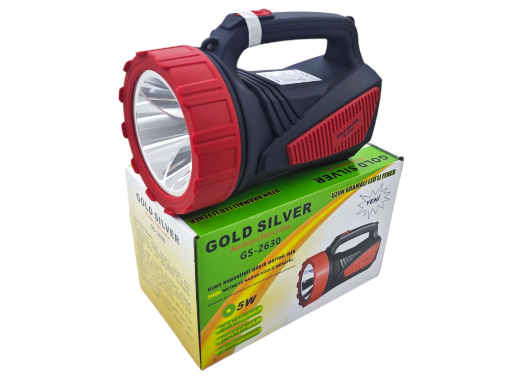 Gs-2630   Gold Sılver 5W Şarjlı El Feneri