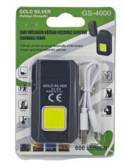 Gs-4000   Gold Sılver Şarjlı Çakmak & 600 Lümen COB Led fener