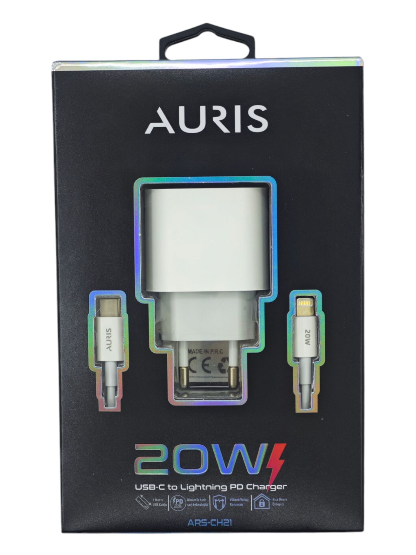 ARS-CH21   Auris USB-C Lightning PD 20W Hizli Şarj Aleti