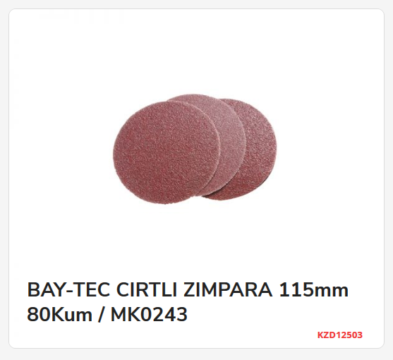 Mk0243   Bay-Tec Cırtlı Zımpara 115Mm 80Kum