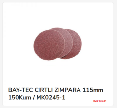 Mk0245-1   Bay-Tec Cırtlı Zımpara 115Mm 150Kum