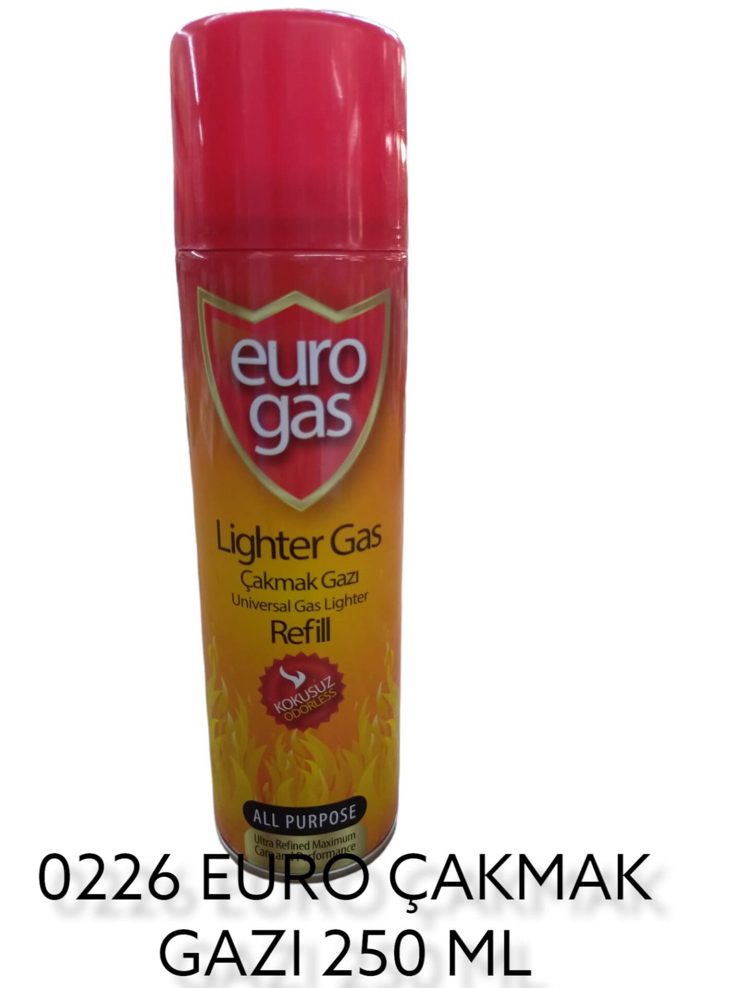 0226   Euro Gas Çakmak Gazı 250Ml