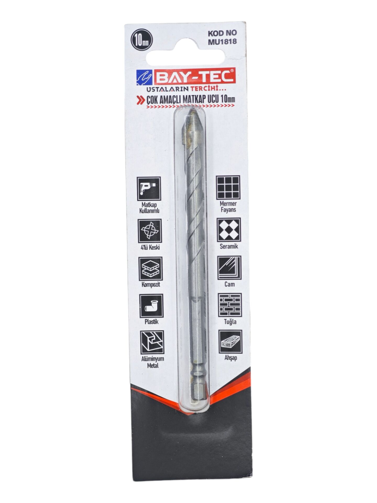 MU1818   Bay-Tec Çok Amaçlı Matkap Ucu 10mm