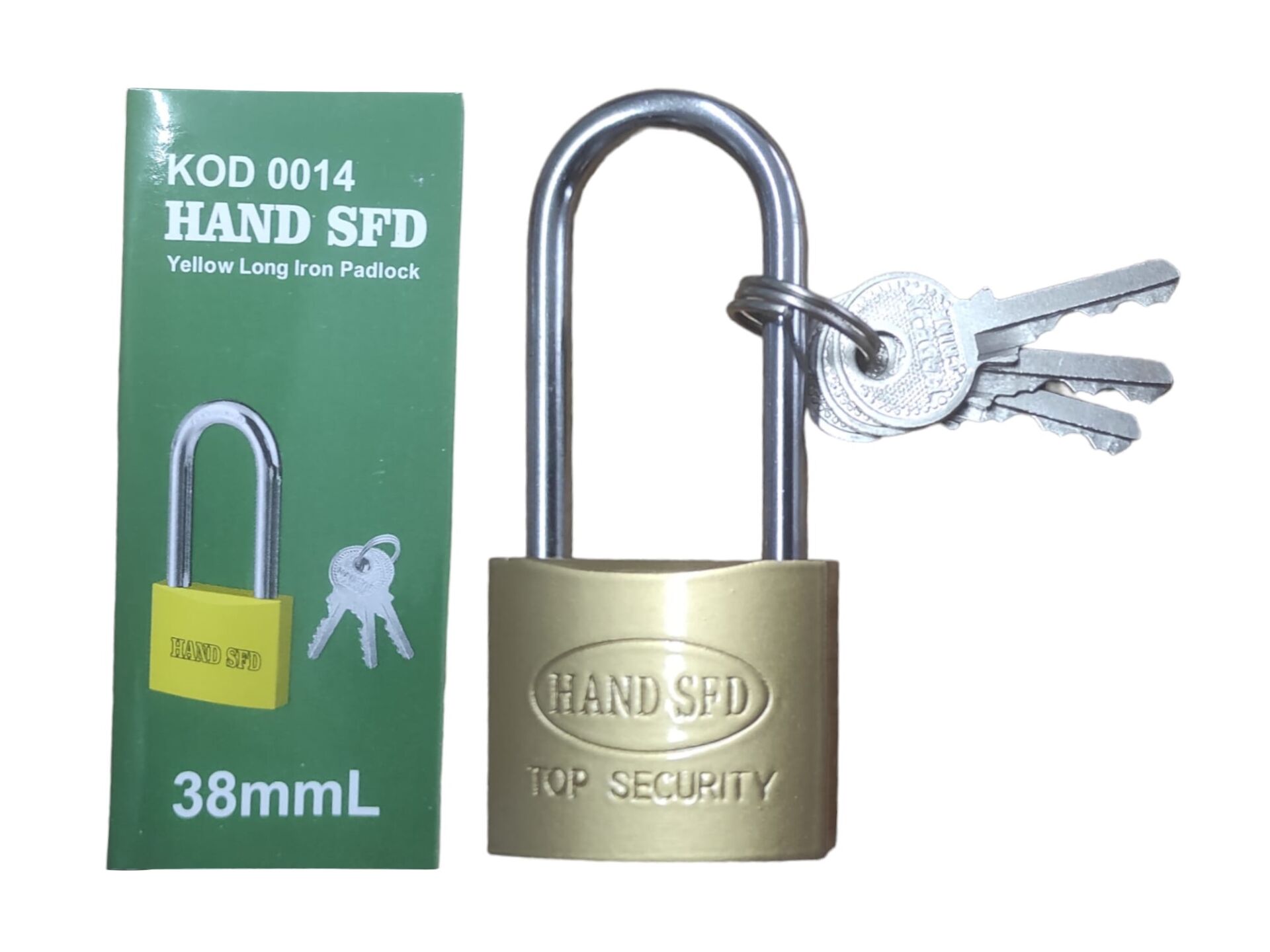 0014   Hand Sfd Uzun Asma Kilit 38mm - Sarı