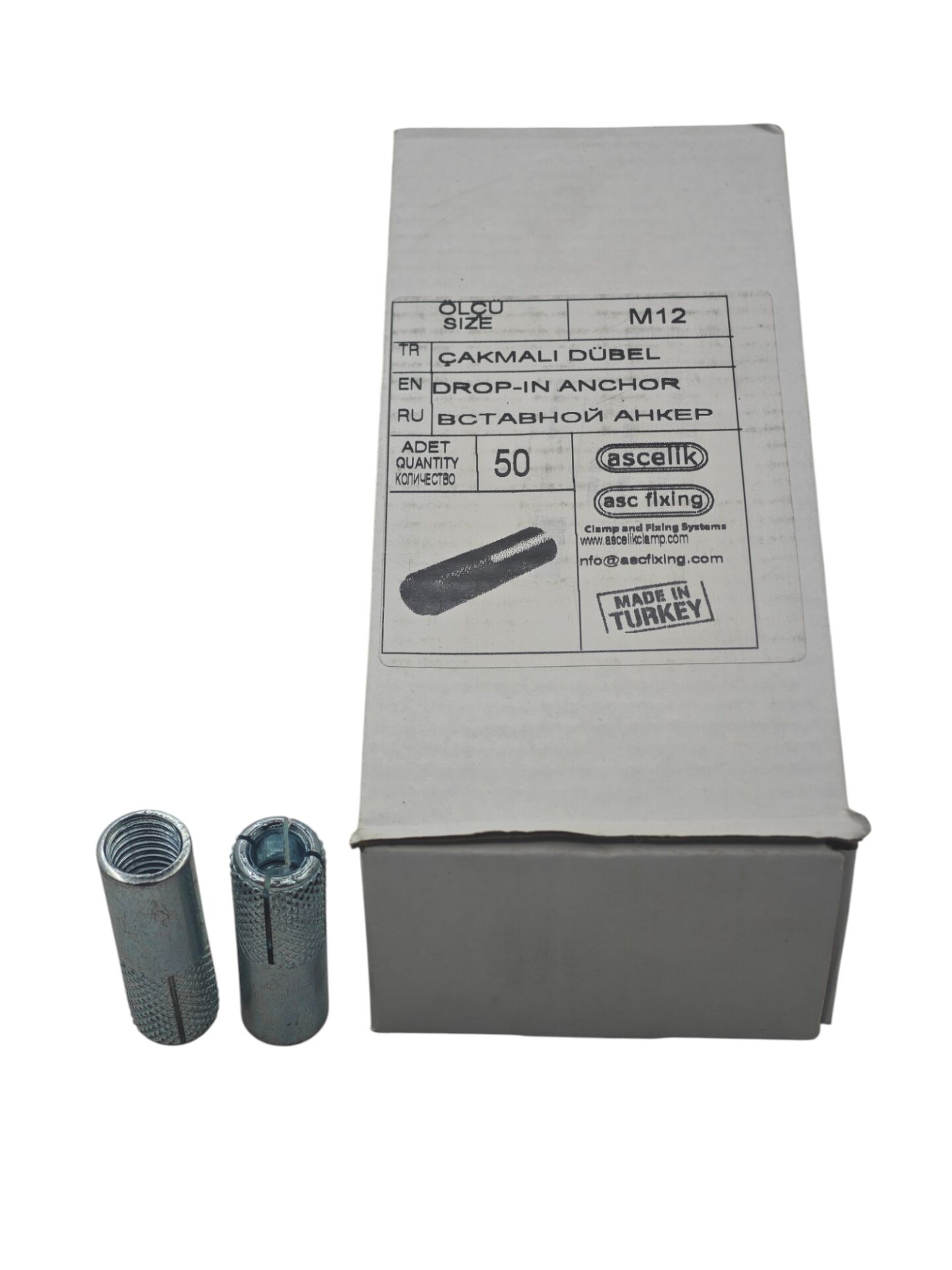 ASC CDB M12   Asçelik Çakmalı Çelik Dübel M12 47mm