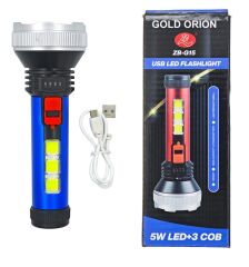 Zb-G15   Gold Orıon Usb Şarjlı El Feneri