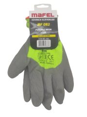 MF 082   Mafel Pütürlü Neon Latex Eldiven 3/4 10'' - Yeşil/Gri